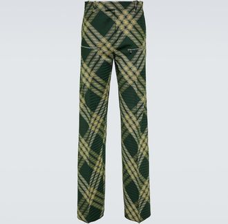 Burberry Checked wool twill straight pants