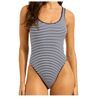 Seafolly Clubhouse Retro One Piece Badeanzug f&uuml;r Damen | grau