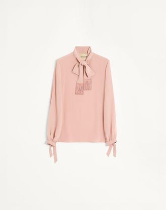 Valentino Top In Crepe De Chine Donna ROSA ANTICO 36