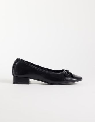 schuh ballerine con tacco nere-Nero