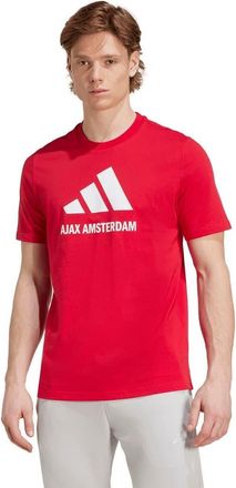 adidas Mens adidas Red Ajax Three-Stripe Wordmark T-Shirt at Nordstrom, Size Large