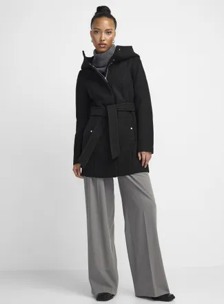 Vero Moda Womens Stand hood collar felt coat