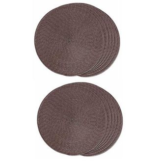 OEM Juego De 12 Manteles Individuales Redondos Trenzados Para Mesas De Comedor, Antideslizantes, Lavables, Tejidos, 38 Cm (marr&oacute;n)