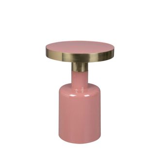 Zuiver Mesa auxiliar de acero esmaltado rosa