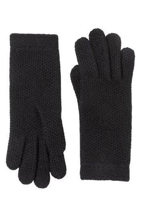 Bruno Magli Cashmere Honeycomb Knit Gloves in Black at Nordstrom Rack