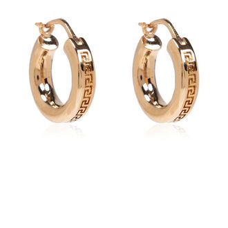 Versace Earrings, male, Yellow, Size: ONE SIZE Round earrings with Greek pattern