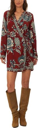 Farm Rio Farm Rio Tropical Landing Red Wrap Mini Dress