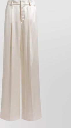 Alberta Ferretti trousers wide leg satin finish lace trim