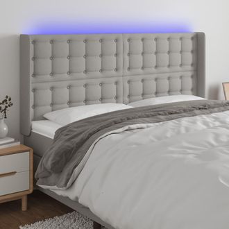 vidaXL Cabecero Con Led De Tela Gris Claro 163x16x118/128 Cm Vidaxl