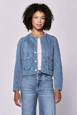 Dear John Denim Kit Quilted Denim Jacket In Moon Star