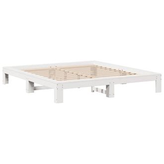 Berkfield Home Durable Bed Frame without Mattress White 200x200 cm Solid Wood Pine