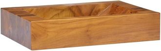 vidaXL Lavabo De Madera Maciza De Teca 50x35x10 Cm Vidaxl