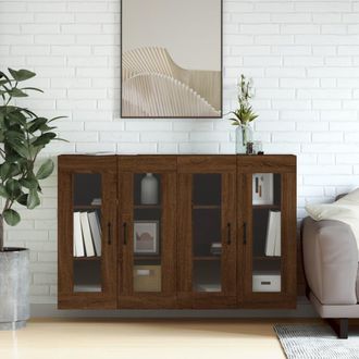 vidaXL Vidaxl - Armarios De Pared 2 Uds Madera De Ingenier&iacute;a Marr&oacute;n Roble