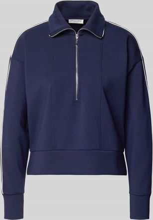 Christian Berg Sweatshirt mit kurzem Rei&szlig;verschluss in Dunkelblau, Gr&ouml;&szlig;e XXL