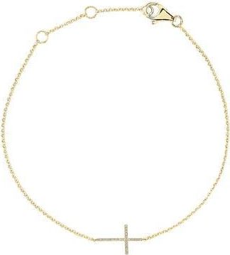 Effy Diamond Cross Charm Bracelet in Gold at Nordstrom Rack, Size 7.5