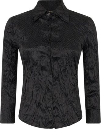 Roberto Cavalli Shirt with Python Print - female - Roberto Cavalli - Shirts - Black - XS - Blouses & Shirts