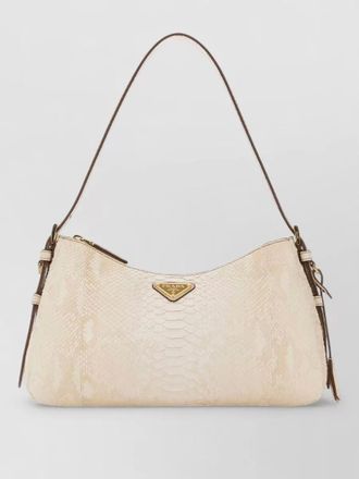 Prada aim&eacute;e leather shoulder bag gold tone hardware