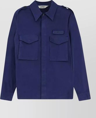 Aspesi field cotton shirt jacket lived effect