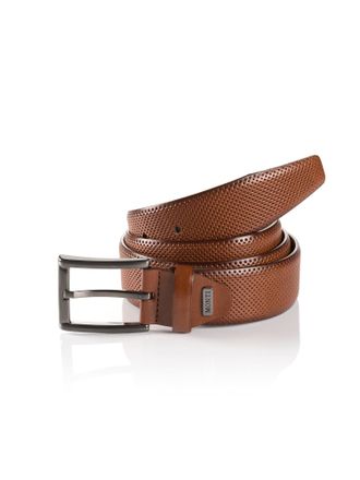 Monti Lederg&uuml;rtel MONTI DUBLIN, Herren, Gr. 11,5, braun (hellbraun), Rindsleder, Strukturmuster, unifarben, G&uuml;rtel Lederg&uuml;rtel, mit Lochstruktur