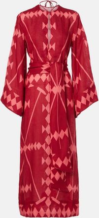 Johanna Ortiz Abito lungo in lino con stampa