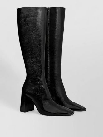 Courr&egrave;ges knee high boots pointed toe block heel