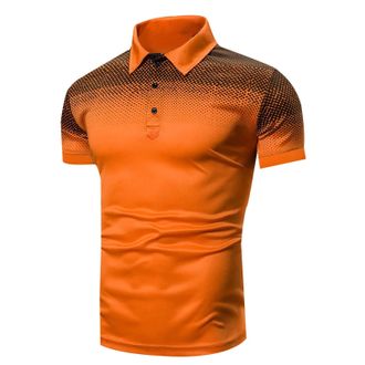 Generic Golf Polo Shirts for Men Shortsleeves Polka Dot Shirt 3 Button Turn Down Shiteshirts Solid Color Comfort Tshirts Regular Fit Workwear Breathable Light