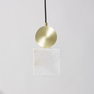 Maisons du monde L&aacute;mpara de techo de yeso blanco y acero dorado