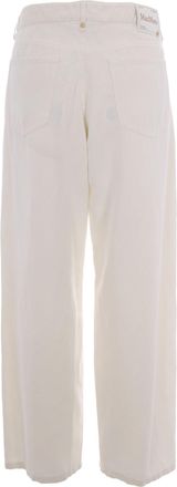 Max Mara Womens Trousers Cotton-Linen White