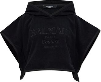 Balmain Beachwear, female, Black, Size: L/XL Cotton poncho