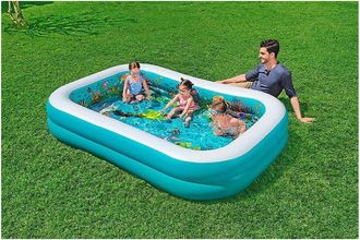 Trade Shop Trade Shop - Piscina Avventura Marina 3d 262x175x51cm Rettangolare 2 Anelli Occhialini 3d 54177