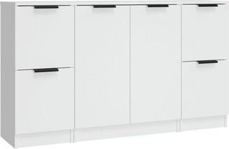 vidaXL Sideboards 3 pcs White Engineered Wood Vidaxl