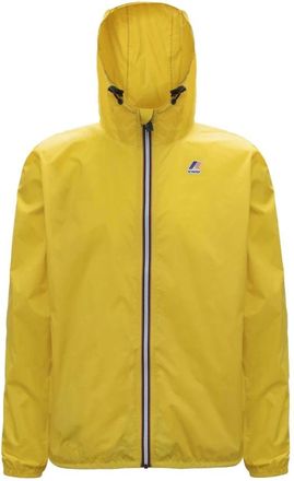 K-Way Waterdichte Winddichte Jas met Capuchon - Heren - Regenjassen - Geel - S - Nylon - Jassen