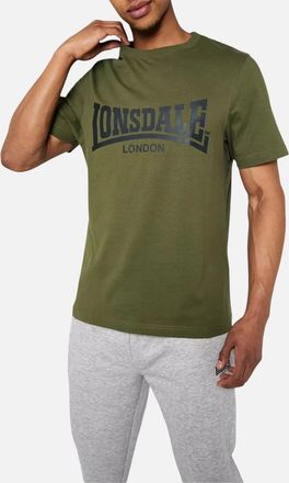 Lonsdale Mens Lonsdale Mens T Shirts Essential Logo Crew Neck Short Sleeve Summer Basic Tee - Green - Size: 40