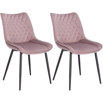 Woltu Set 2 Sedie Poltroncine da Pranzo Cucina in Velluto e Metallo Vari Colori colore: Rosa