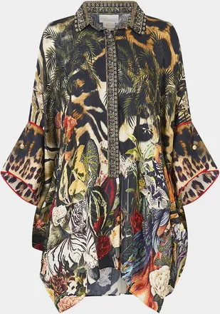 Camilla Leotigra Land Silk Batwing Shirt