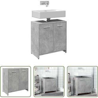 vidaXL Mobile da bagno - Mobile Lavabo Bagno Grigio Cemento 60x33x60cm Legno Multistrato
