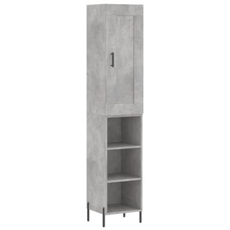 Berkfield Home Highboard Concrete Grey 34.5x34x180 cm Engineered Wood
