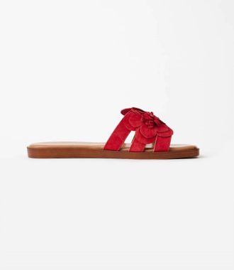 Seychelles Womens Morning Dew Floral Slide Sandals In Red