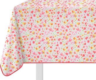 KASANOVA Tovaglia antimacchia 140x320 cm fiori rosa