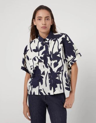 Brunello Cucinelli Bicolor Cotton Pattern Womens Shirt