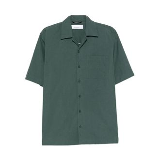 OAMC Short Sleeve Shirts, male, Green, Size: XL Peacemaker Short-Sleeve Shirt