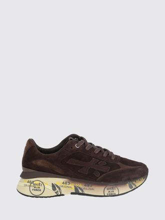 Premiata Moerun Suede Calfskin Leather Trainers with Applied Logo