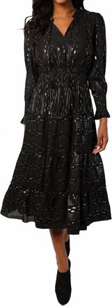 Sail to Sable Smocked Waist Midi Dress In Black