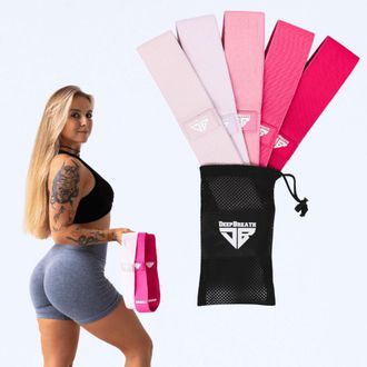 OEM Bandas El&aacute;sticas De Tela Para Fitness - Mini Bandas Rosas