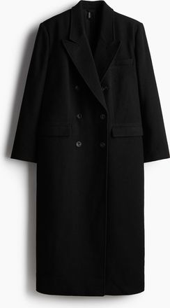 H&M Zweireihiger Mantel - Schwarz