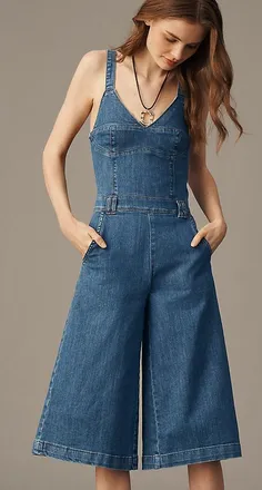 Pilcro Culotte Denim Jumpsuit
