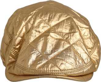 Dolce & Gabbana HAT10032 Quilted Metallic Newsboy Cap - Gold