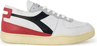 Diadora Witte Leren Sportieve Sneakers - Heren - Sneakers - Wit - 40 EU - Leer - Schoenen