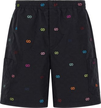 Gucci Multicolor Fil Coupé Bermuda Shorts Bermuda E Short Nero-Uomo