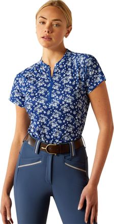 Ariat Womens Labyrinth 1/4 Zip Baselayer Top in Sodalite Floral, Size Small, by Ariat